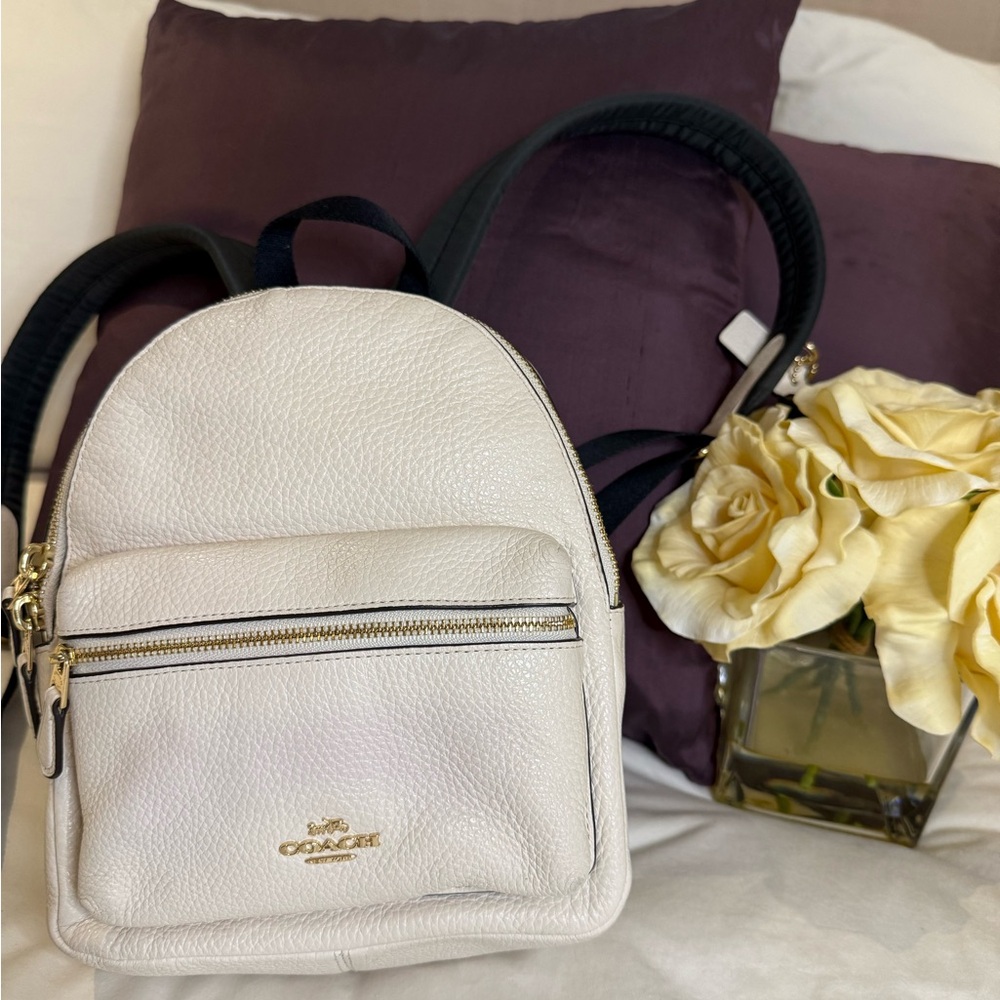 Coach Charlie Off-White Mini Leather Backpack